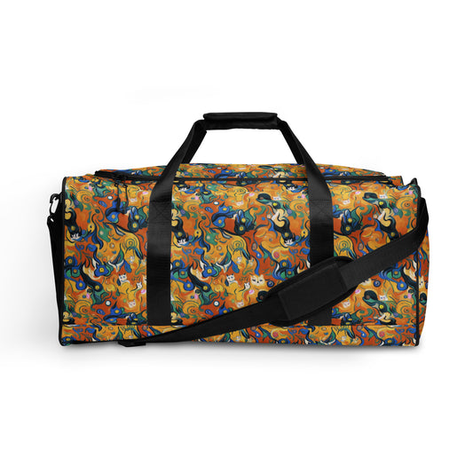 Duffle Bag - Whimsical Feline Dance