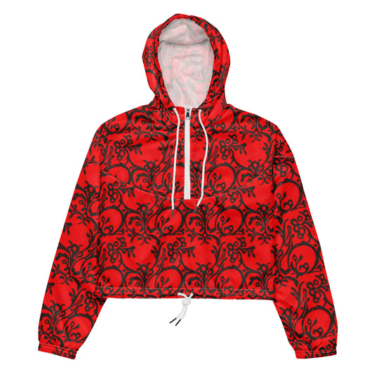 Women's Cropped Windbreaker - Scarlet Enigma