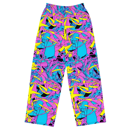 Wide-Leg Pants - Neon Jive