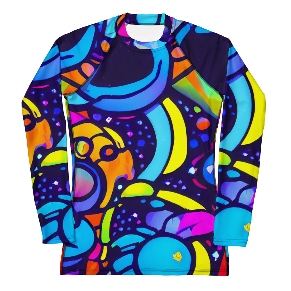 Women's Rash Guard - Neon Graffscape