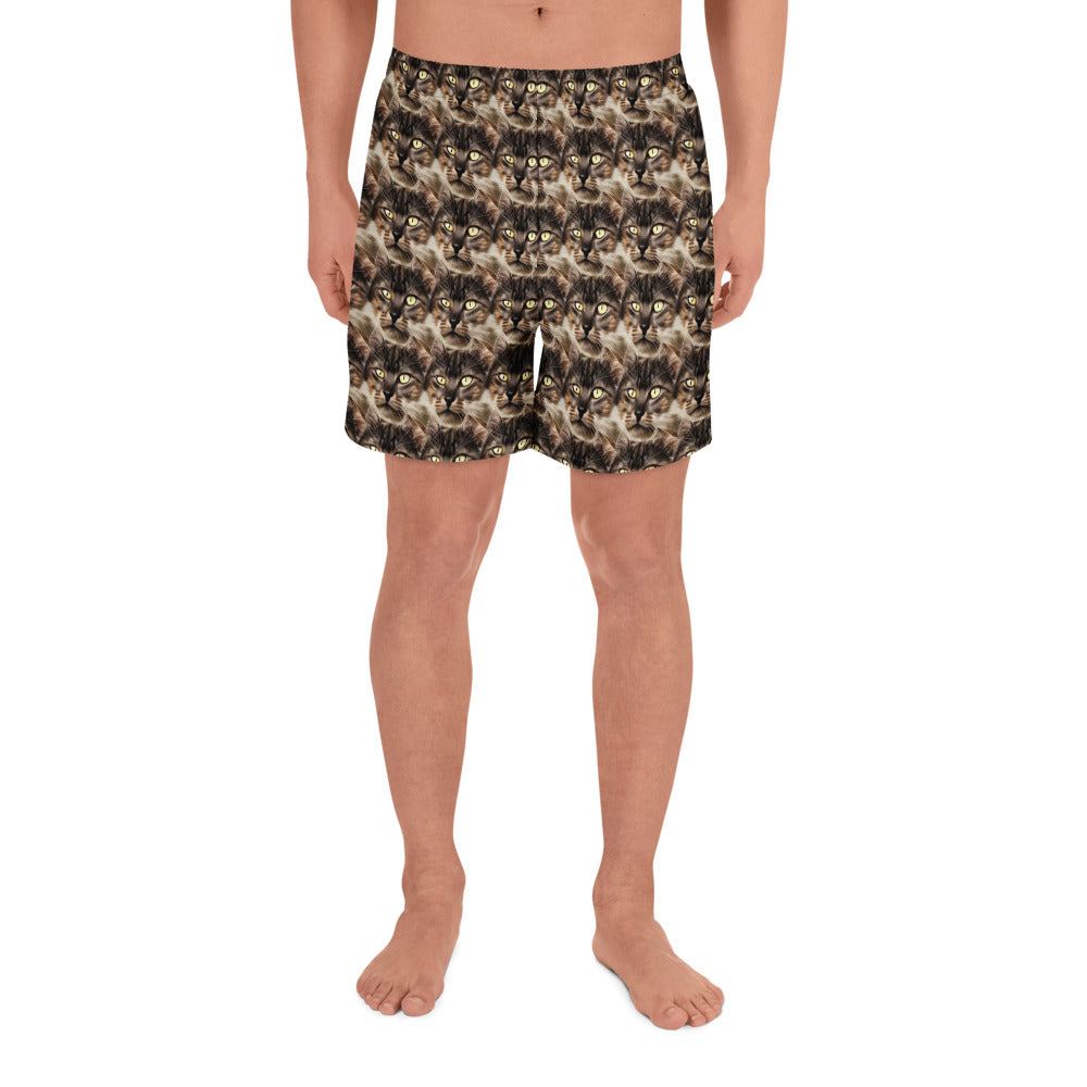 Athletic Long Shorts - Feline Reverie