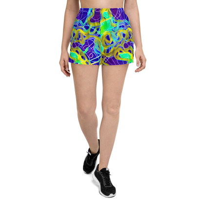 Women’s Athletic Shorts - Neon Jungle Rhapsody