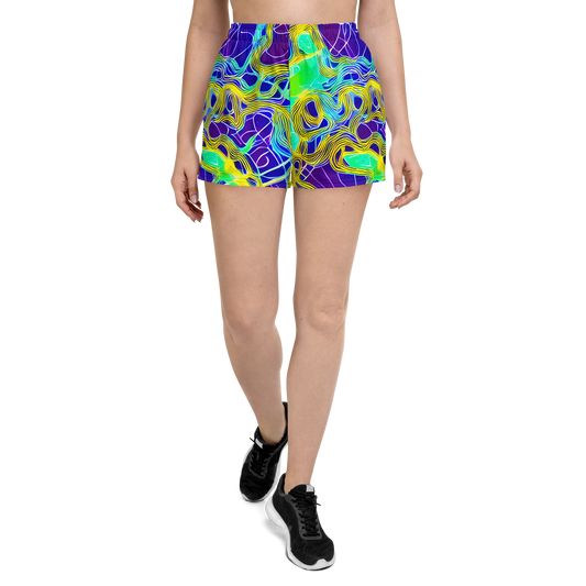 Women’s Athletic Shorts - Neon Jungle Rhapsody