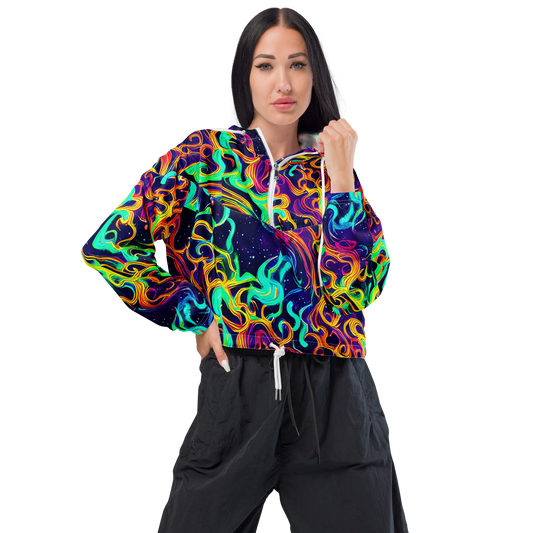 Women's Cropped Windbreaker - Cheston Swirl