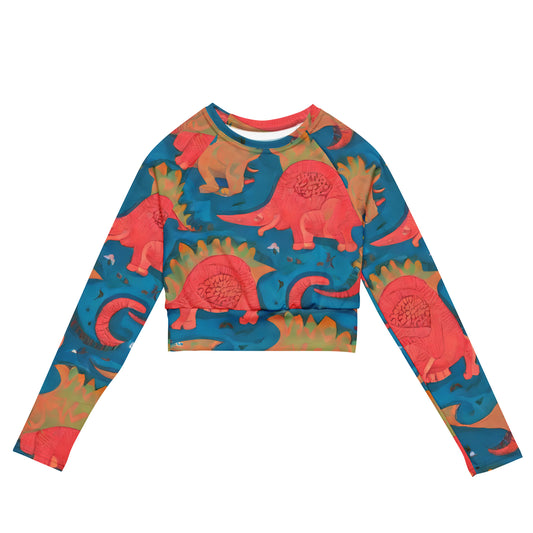 Long Sleeve Crop Top - Jurassic Jive