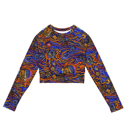 Long Sleeve Crop Top - Mantegna Swirl