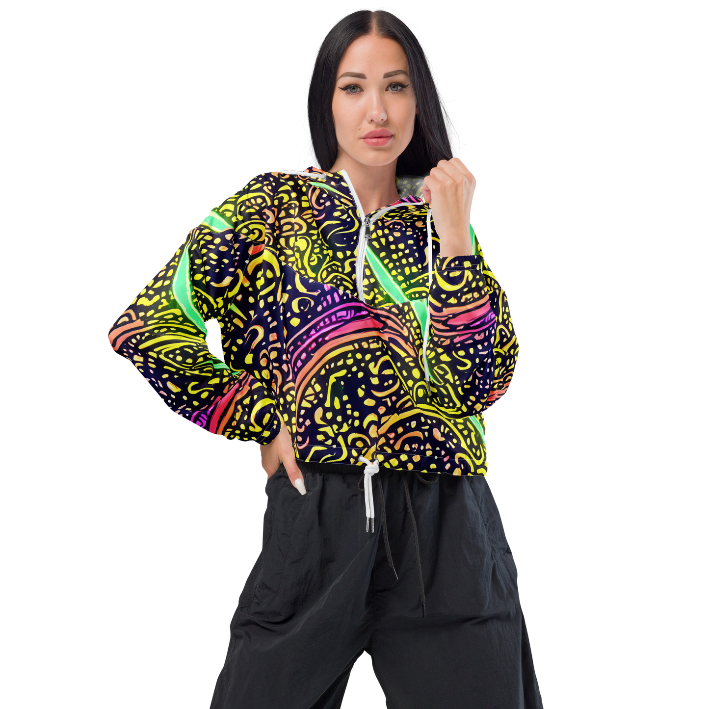 Women's Cropped Windbreaker - Isenbrant Illumination