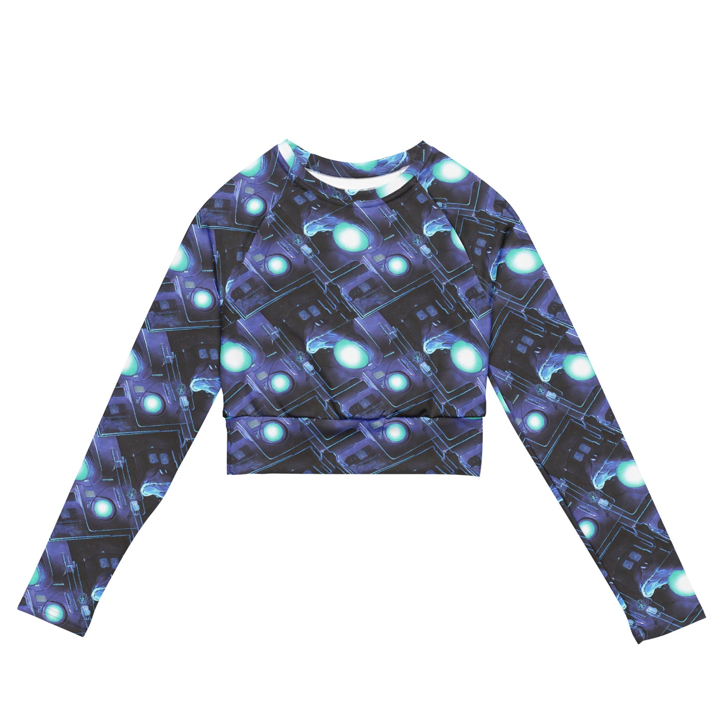 Long Sleeve Crop Top - Galactic Circuit