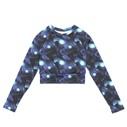 Long Sleeve Crop Top - Galactic Circuit