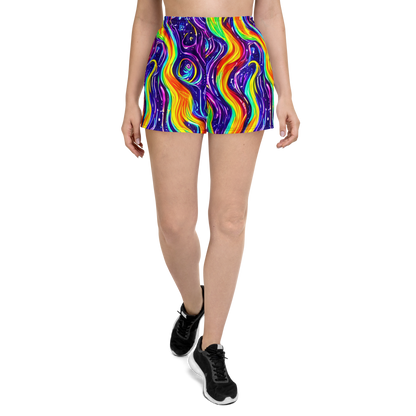 Women’s Athletic Shorts - Galactic Flames