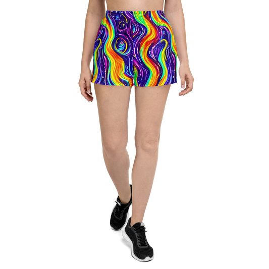 Women’s Athletic Shorts - Galactic Flames