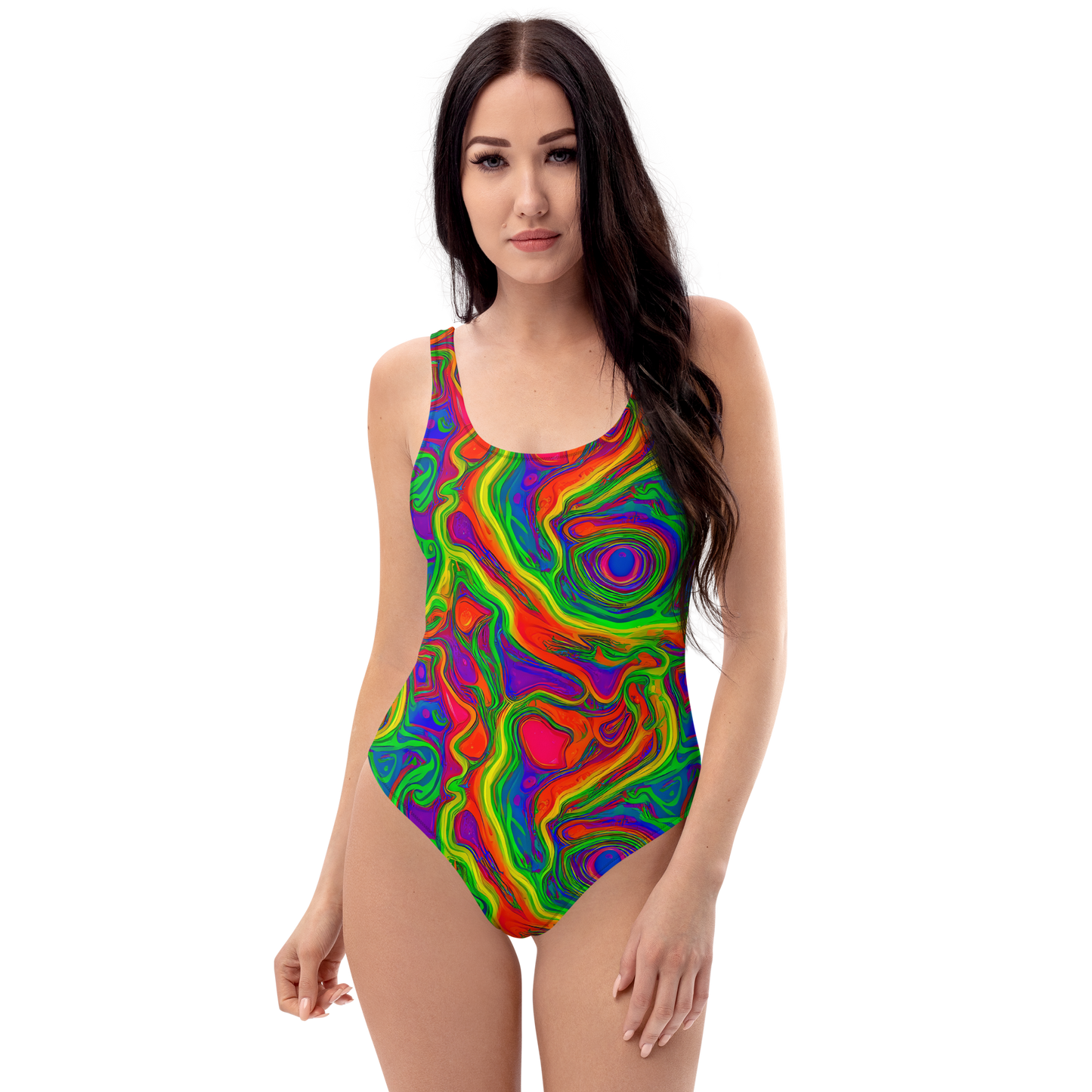 One-Piece Swimsuit - Psychedelic Waves