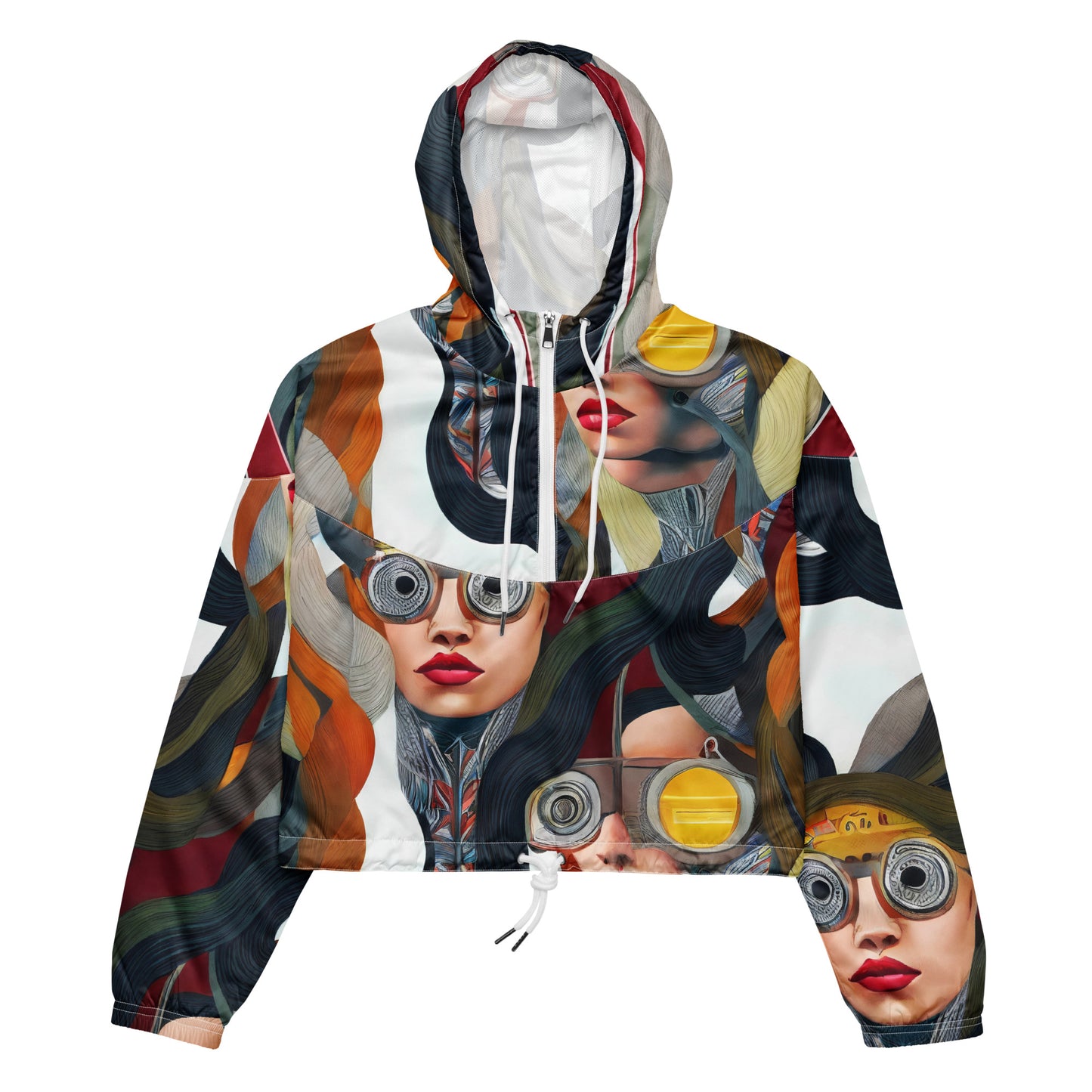 Women's Cropped Windbreaker - Analog Dreams