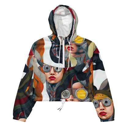 Women's Cropped Windbreaker - Analog Dreams