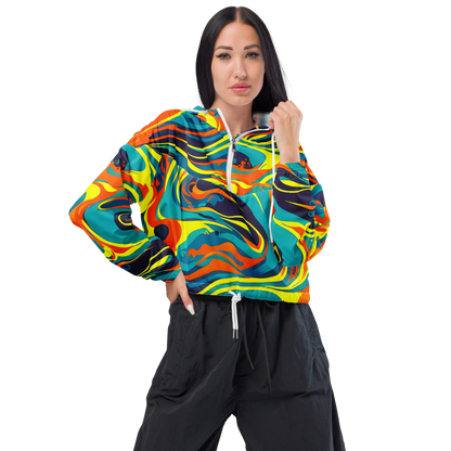 Women's Cropped Windbreaker - Mythic Maelstrom