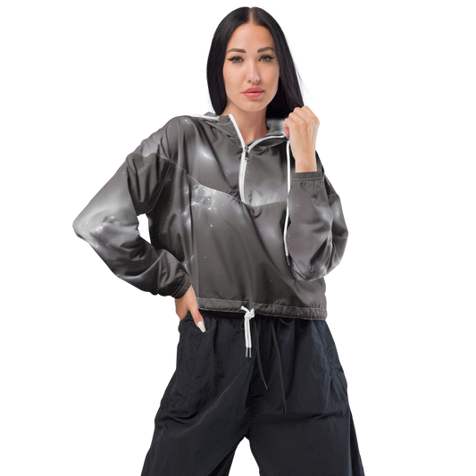 Women's Cropped Windbreaker - Silver Nebula