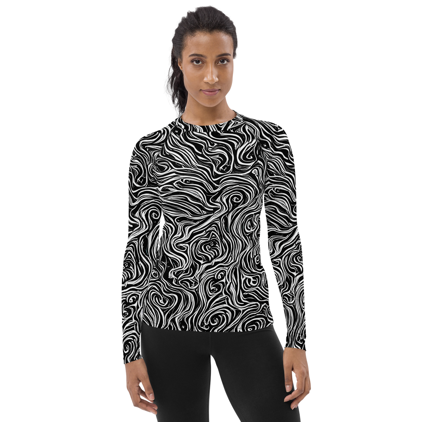 Women's Rash Guard - Inky Whispers