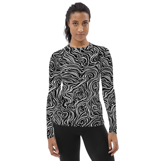 Women's Rash Guard - Inky Whispers