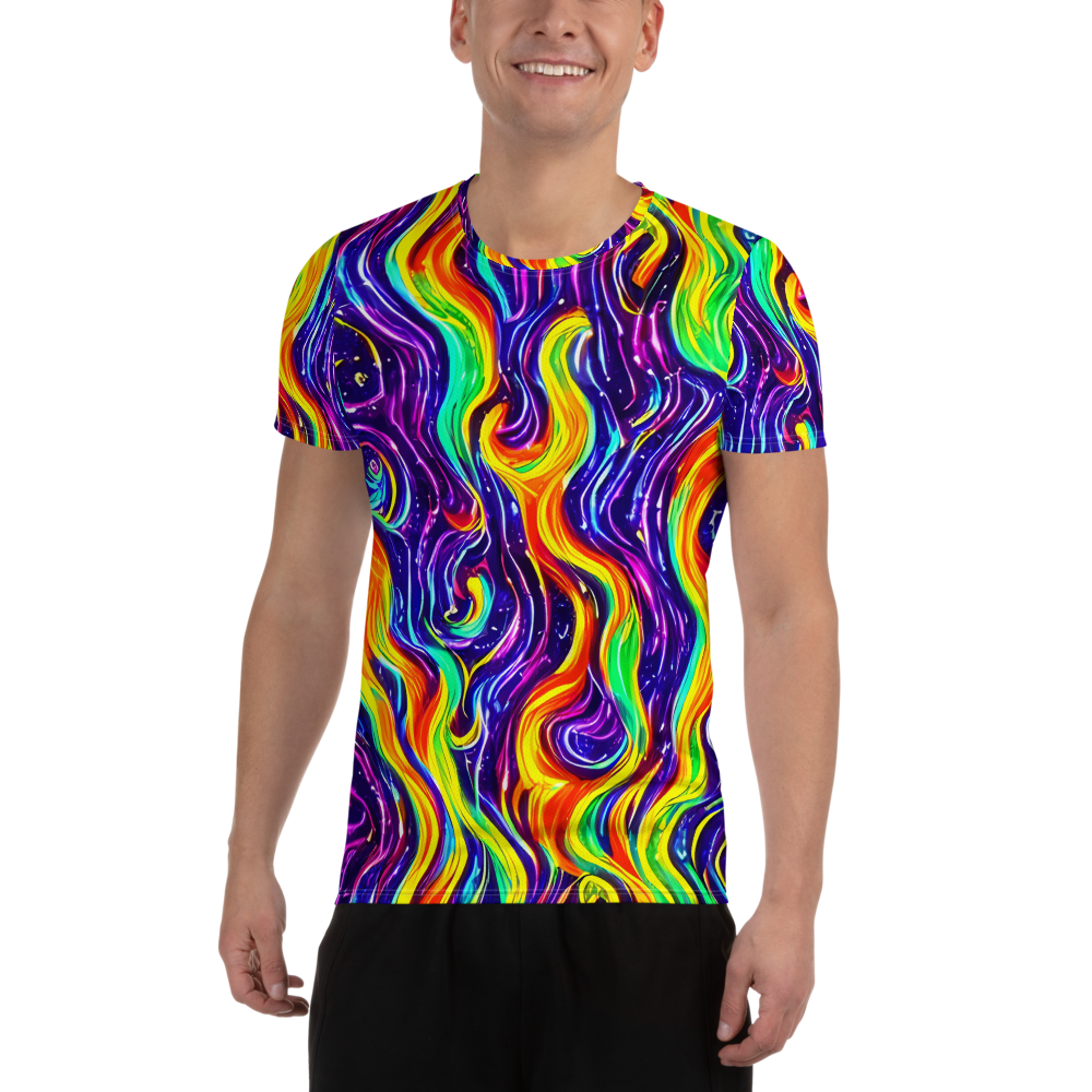 Men's Athletic T-Shirt - Galactic Flames