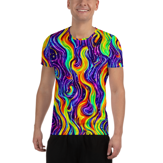 Men's Athletic T-Shirt - Galactic Flames