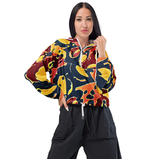 Women's Cropped Windbreaker - Sunset Silhouette