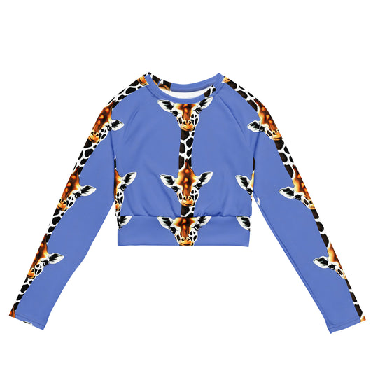 Long Sleeve Crop Top - Giraffe Glow