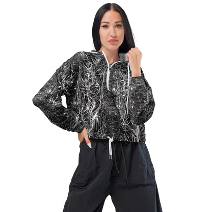 Women's Cropped Windbreaker - Cyber Lattice