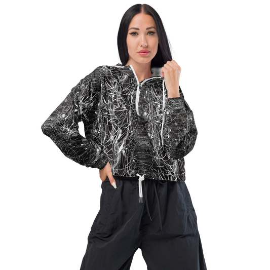 Women's Cropped Windbreaker - Cyber Lattice