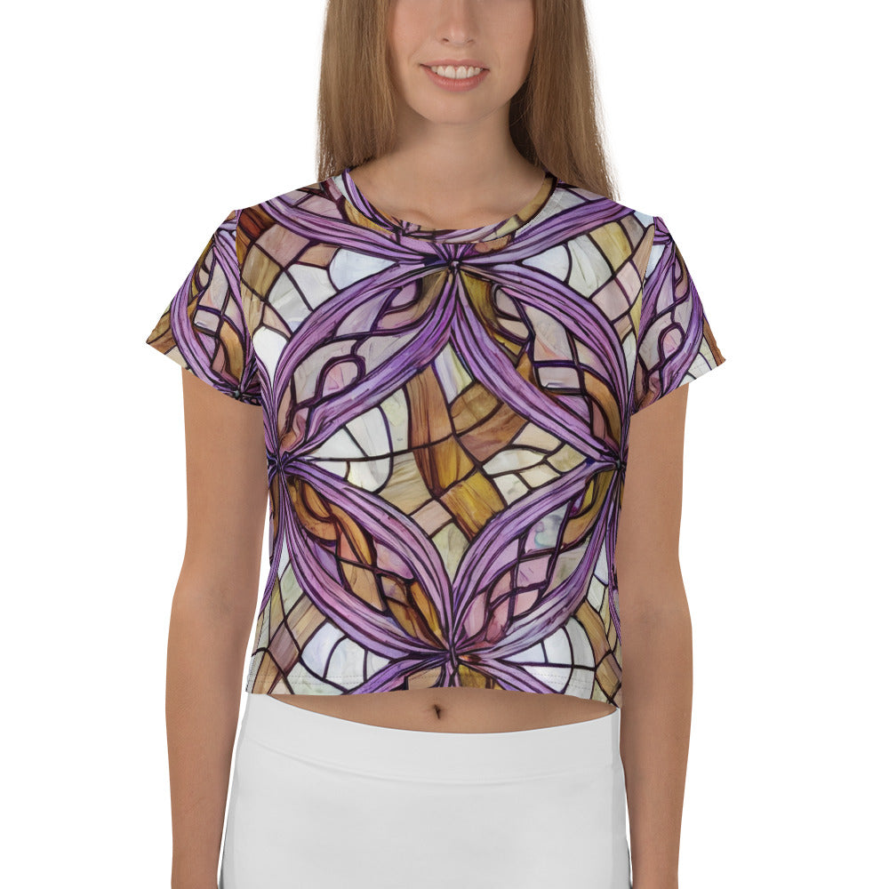 Crop Tee - Stained Glass Whirl