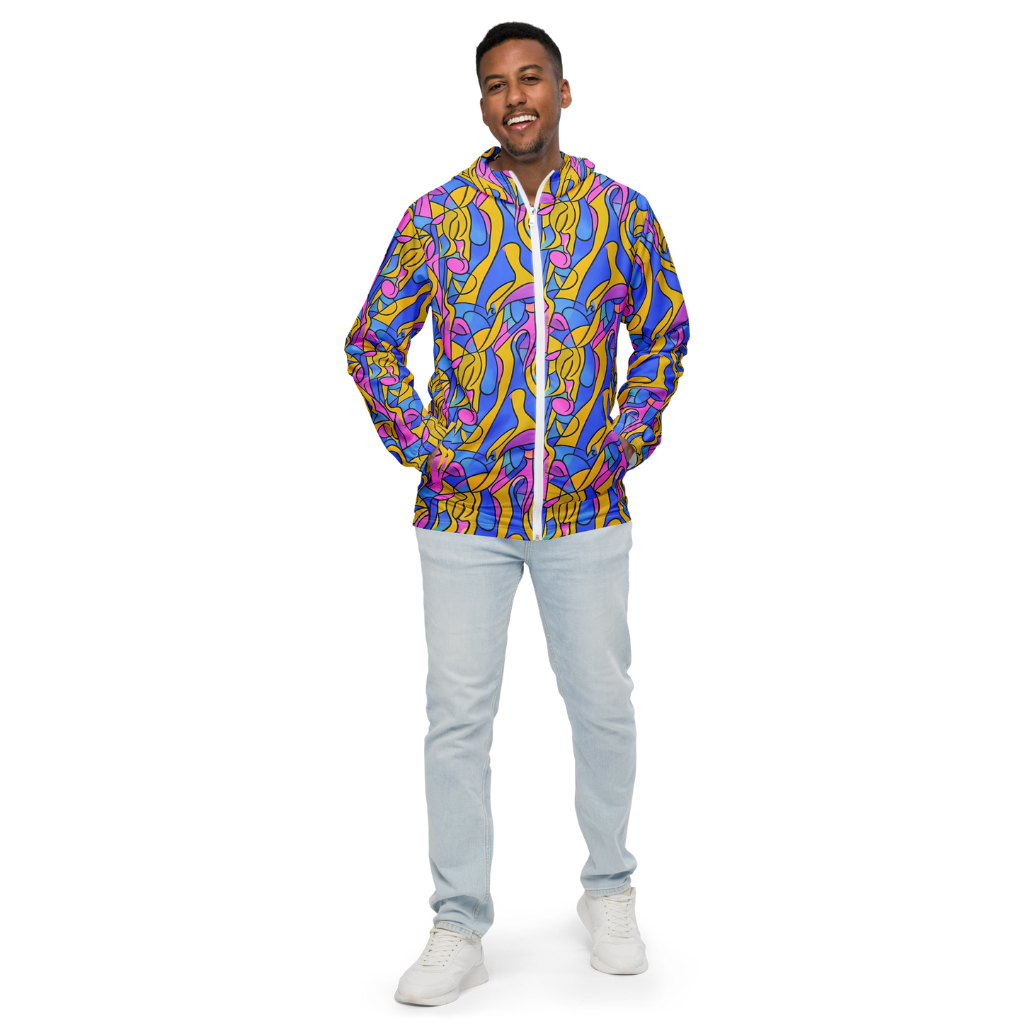 Men's Windbreaker - Cosmic Curves