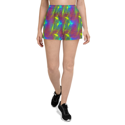 Women’s Athletic Shorts - Prismatic Web