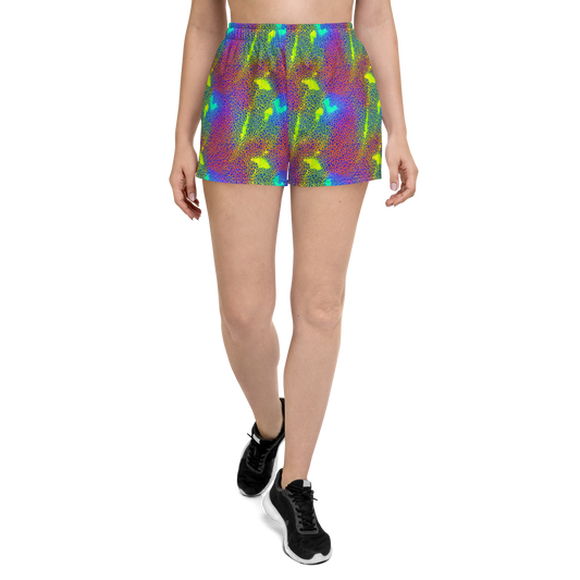 Women’s Athletic Shorts - Prismatic Web