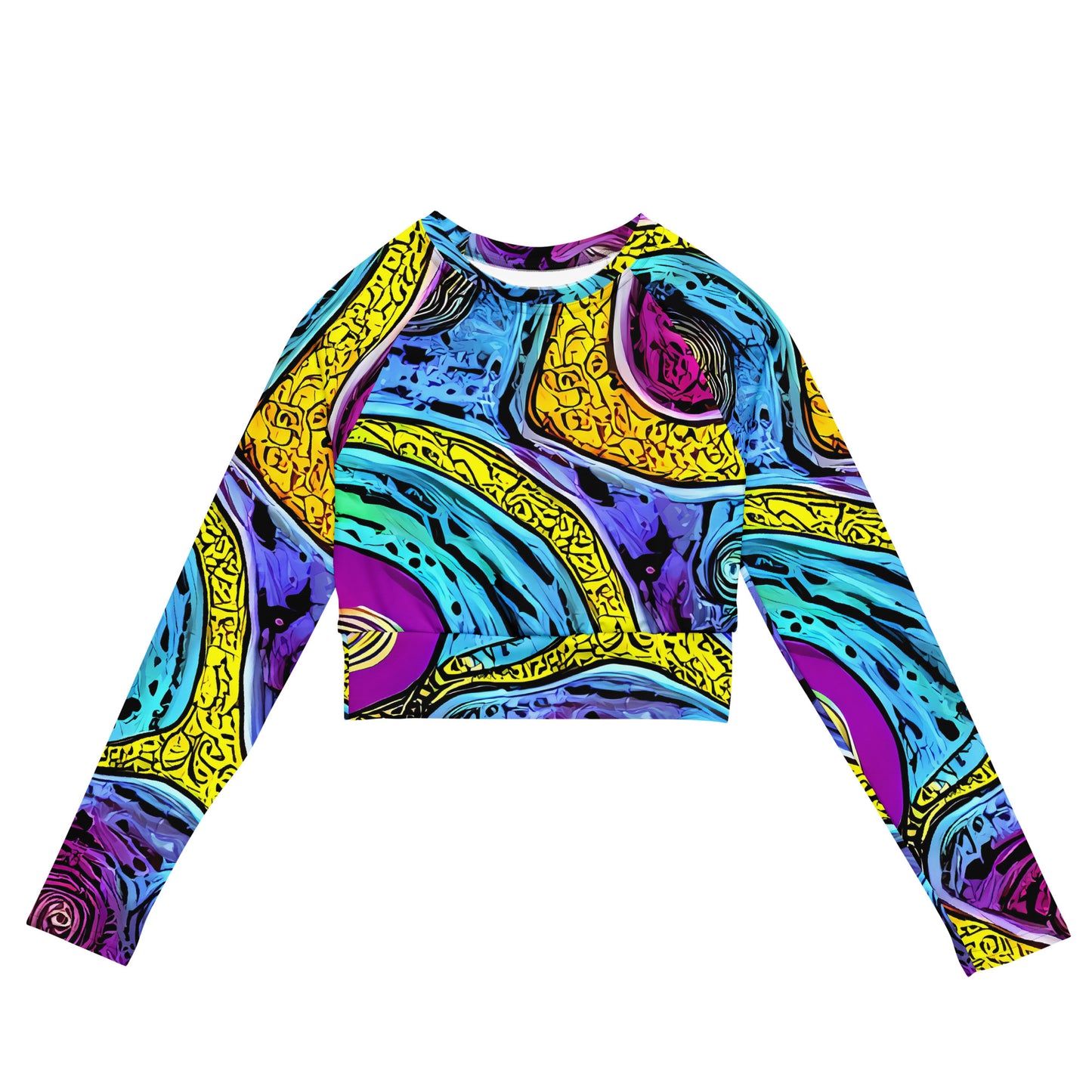 Long Sleeve Crop Top - Orbiting Orbs