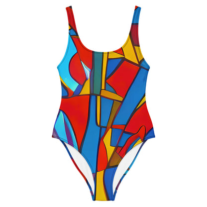 One-Piece Swimsuit - Mondrian Maze