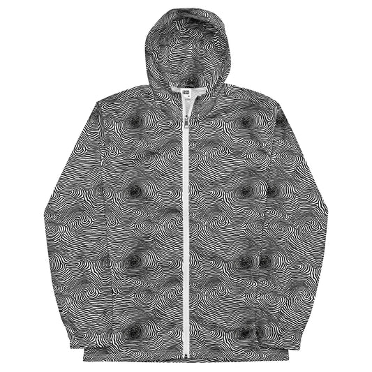Men's Windbreaker - Black And White Rhapsody