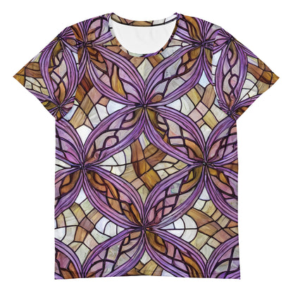 Men's Athletic T-Shirt - Stained Glass Whirl