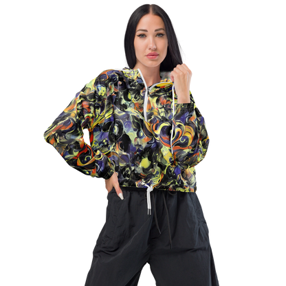 Women's Cropped Windbreaker - Twilight Chaos