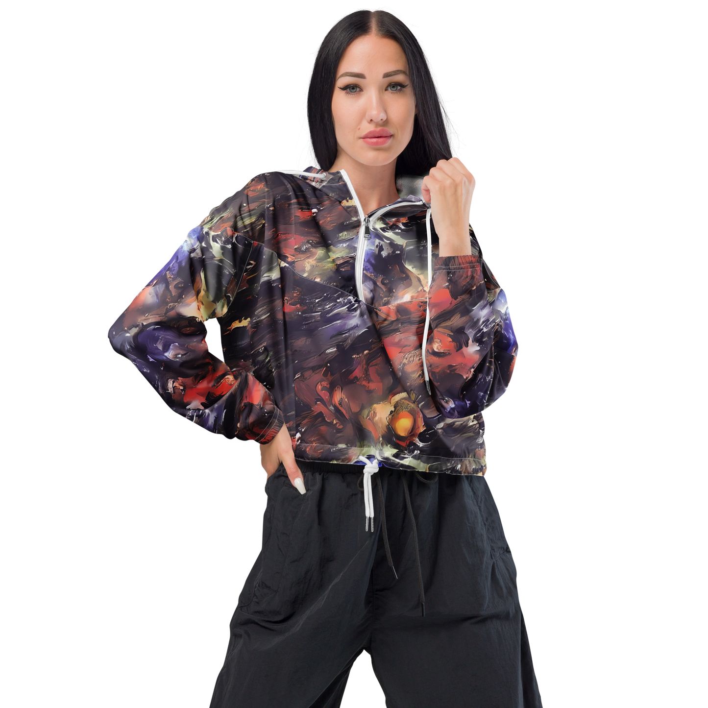 Women's Cropped Windbreaker - Twisted Terra