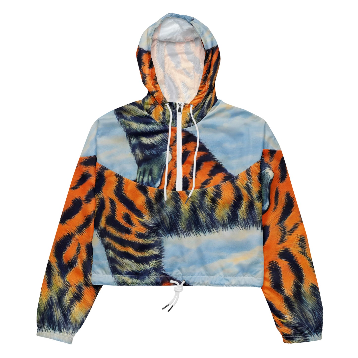 Women's Cropped Windbreaker - Tiger's Dream