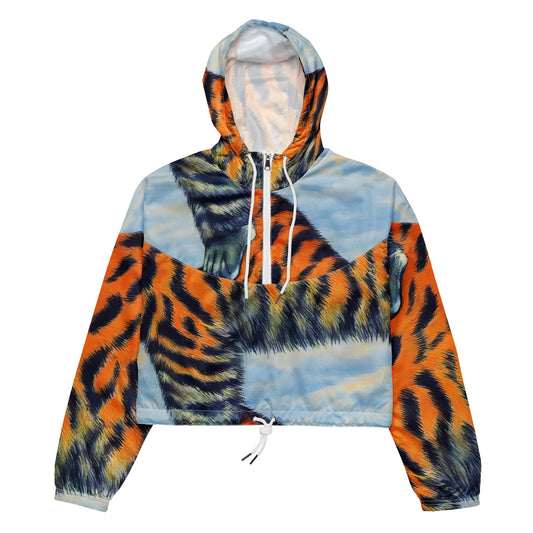 Women's Cropped Windbreaker - Tiger's Dream