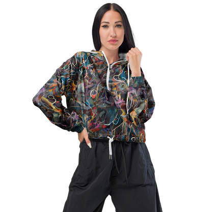 Women's Cropped Windbreaker - Chromatic Entanglement