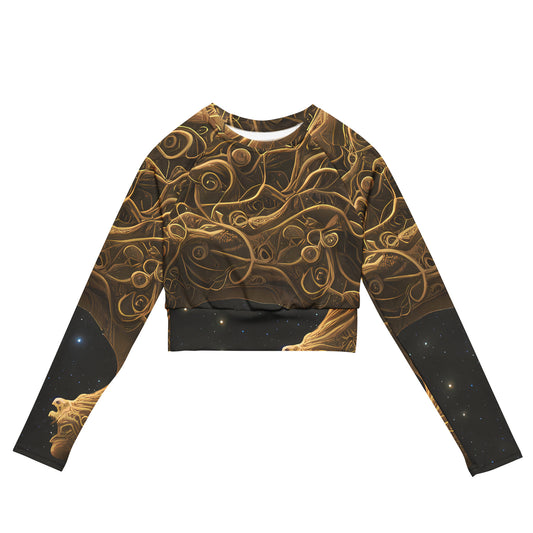 Long Sleeve Crop Top - Gilded Reverie
