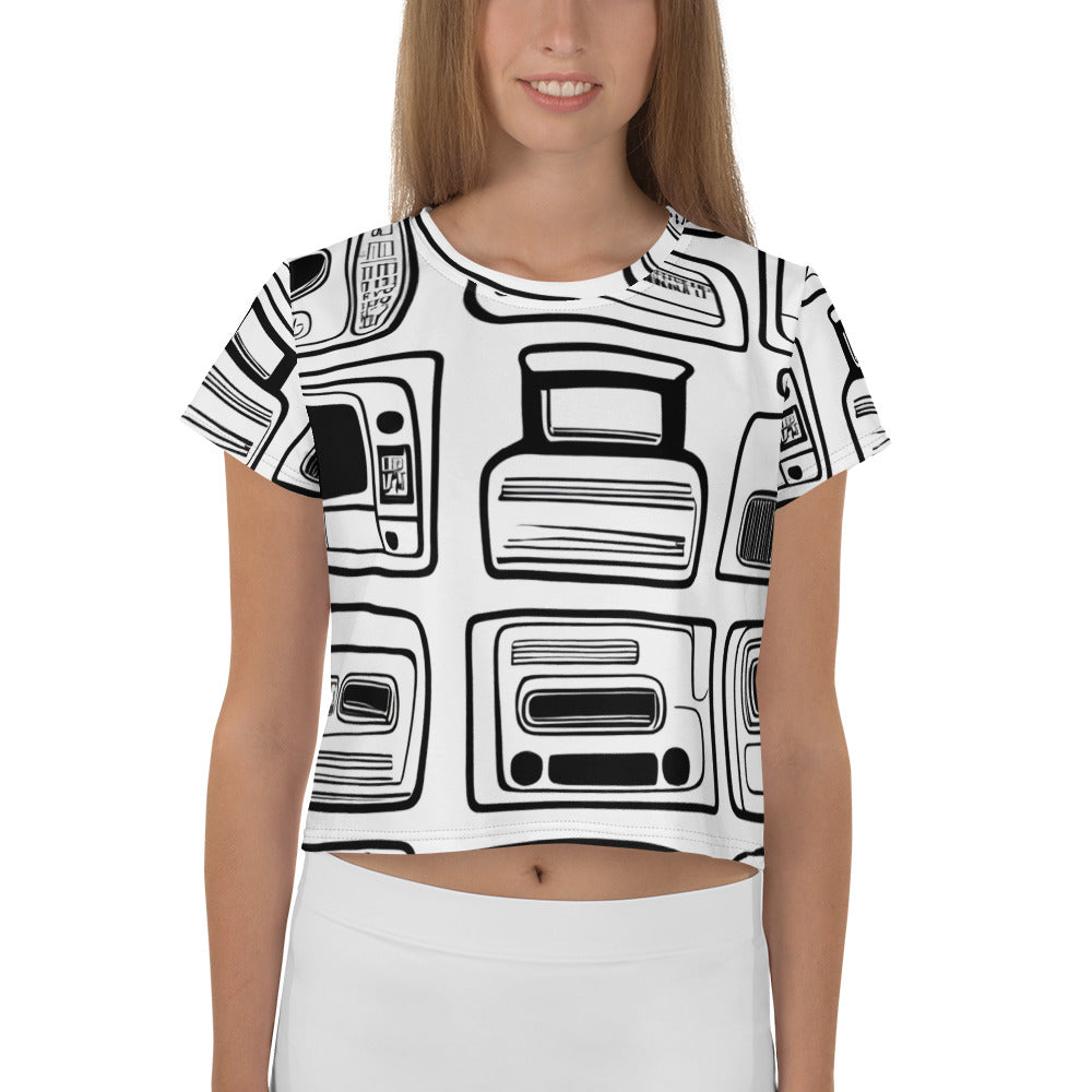 Women's Crop Tee - Techno Echo