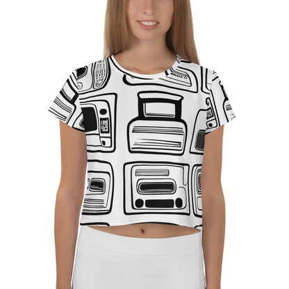 Women's Crop Tee - Techno Echo