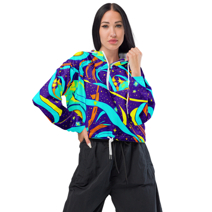 Women's Cropped Windbreaker - Stellar Swirl