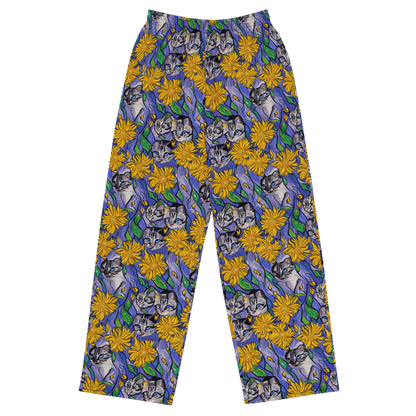 Wide-Leg Pants - Feline Flora