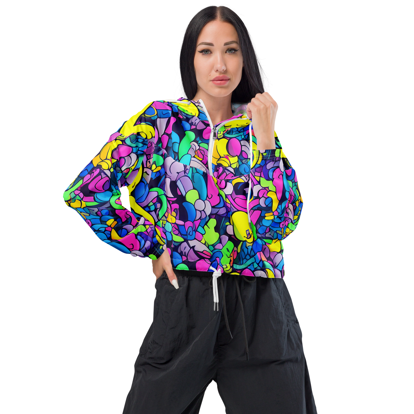 Women's Cropped Windbreaker - Radiant Revelation