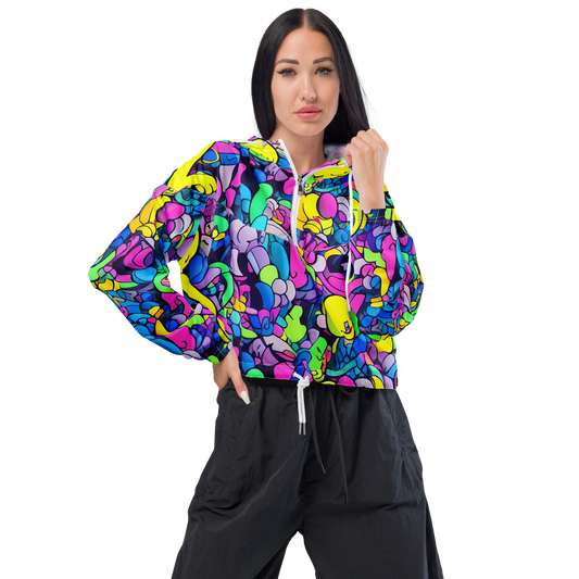 Women's Cropped Windbreaker - Radiant Revelation