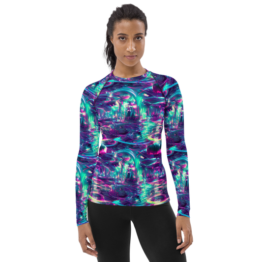 Women's Rash Guard - Synthwave Surge