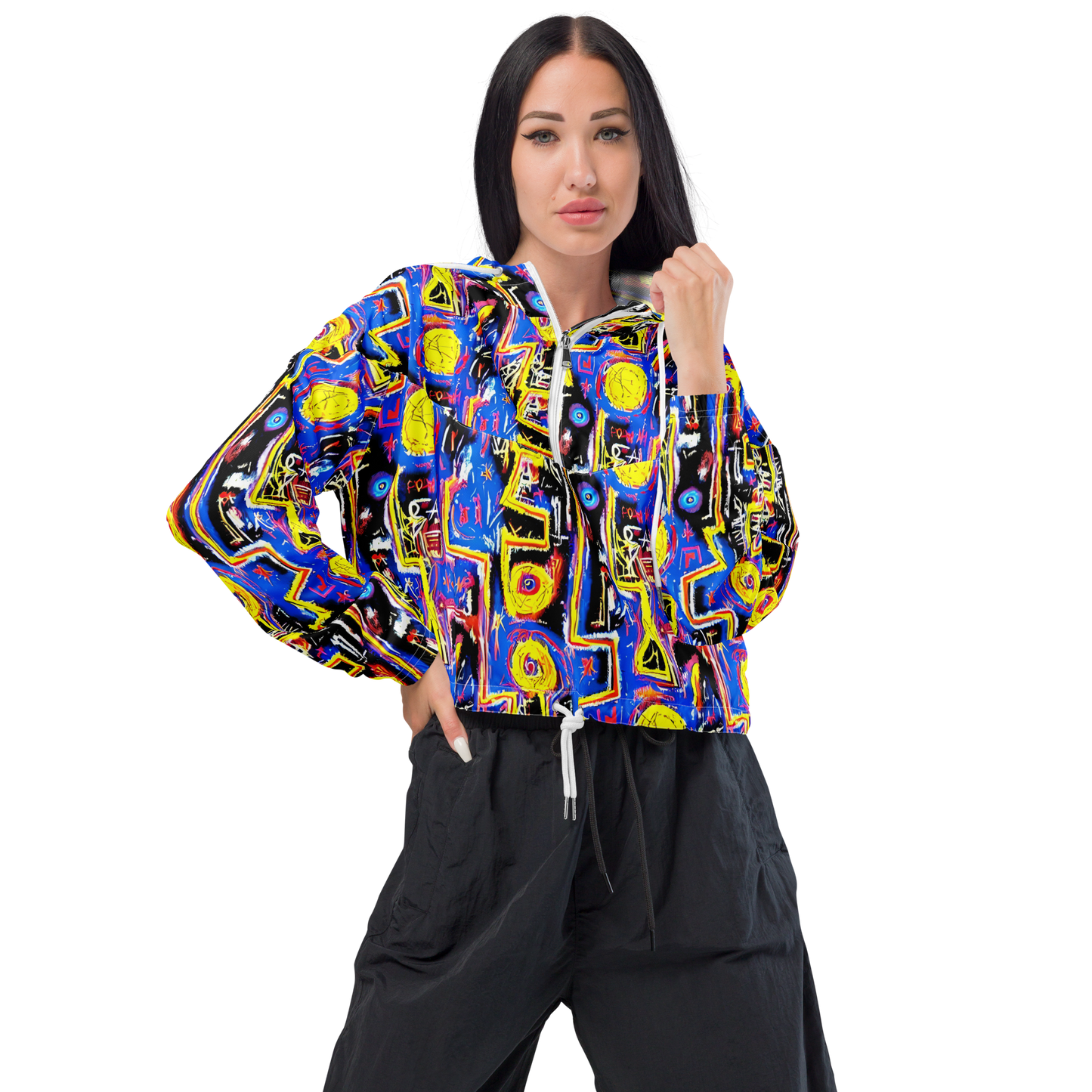 Women's Cropped Windbreaker - Radiant Mayhem